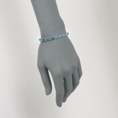11.95 ct. t.w. Topaz and .15 ct. t.w. Diamond Bracelet in Sterling Silver &mdash; Alt Image 2