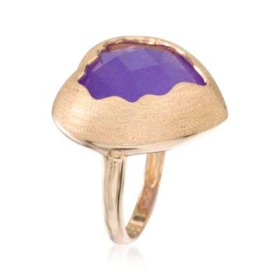 11.75 Carat Purple Quartzite Ring in Vermeil. Size 9 &mdash; Alt Image 2