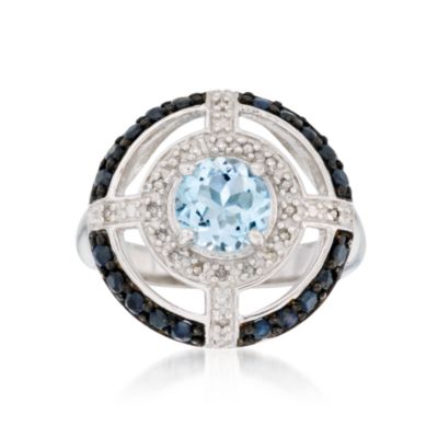 1.25 Carat Blue Topaz and .60 ct. t.w. Multi-Gem Ring in Sterling Silver &mdash; Alt Image 1