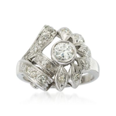 C. 1960 Vintage .80 ct. t.w. Diamond Ring in 14kt White Gold. Size 5.5 &mdash; Alt Image 1