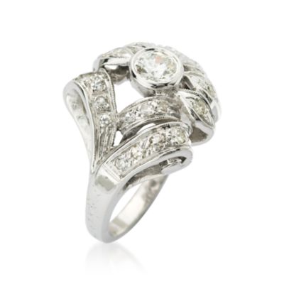 C. 1960 Vintage .80 ct. t.w. Diamond Ring in 14kt White Gold. Size 5.5 &mdash; Alt Image 2