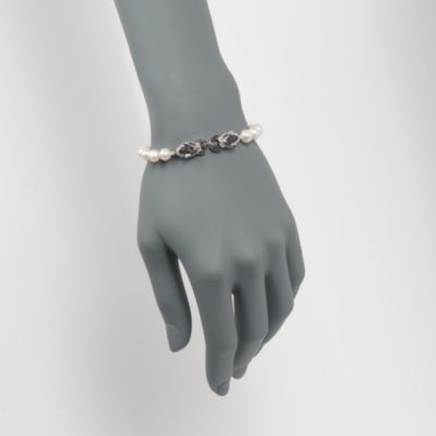 .60 ct. t.w. Multi-Gem and Cultured Pearl Panther Bracelet in Sterling Silver &mdash; Alt Image 2
