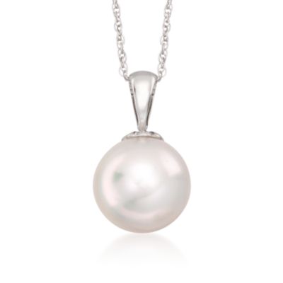 12-13mm South Sea Pearl Pendant Necklace in 14kt White Gold. 18" &mdash; Alt Image 1