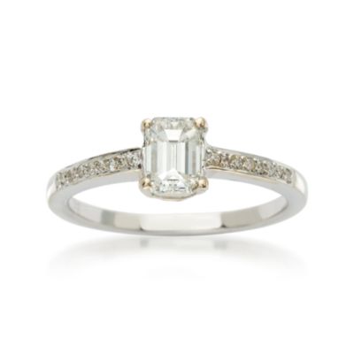 C. 2010 Vintage .67 Carat Diamond Solitaire Engagement Ring With Diamonds in 18kt White Gold. Size 6 &mdash; Alt Image 1