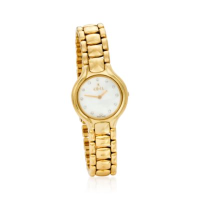 C. 1980 Vintage Ebel Women's Diamond Accent Watch In 18kt Yellow Gold. 6" &mdash; Alt Image 1