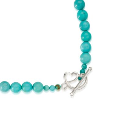 Faux Turquoise Necklace With Sterling Silver Beads and Clasp &mdash; Alt Image 2