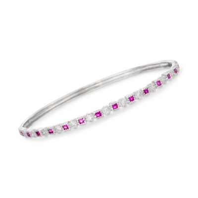 .45 ct. t.w. Red and White CZ Bangle Bracelet In Sterling Silver &mdash; Alt Image 1