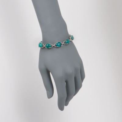 Turquoise Link Bracelet in Sterling Silver &mdash; Alt Image 2
