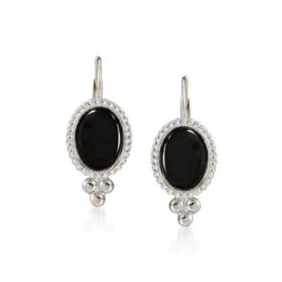Onyx Earrings in 14kt White Gold &mdash; Alt Image 1