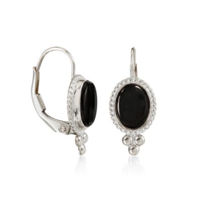 Onyx Earrings in 14kt White Gold &mdash; Alt Image 2