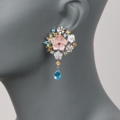 9.00 ct. t.w. Multi-Gem Earrings With Diamonds in Sterling Silver &mdash; Alt Image 2