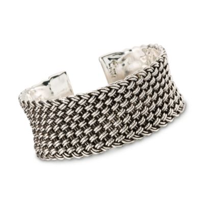 Sterling Silver Woven Cuff Bracelet &mdash; Alt Image 1