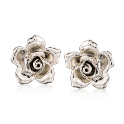 Sterling Silver Flower Earrings &mdash; Alt Image 1