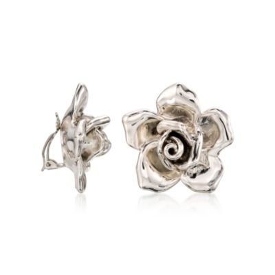 Sterling Silver Flower Earrings &mdash; Alt Image 2