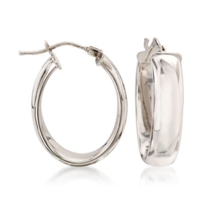14kt White Gold Hoop Earrings.  &mdash; Alt Image 1