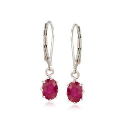2.20 ct. t.w. Ruby Earrings in 14kt White Gold &mdash; Alt Image 1