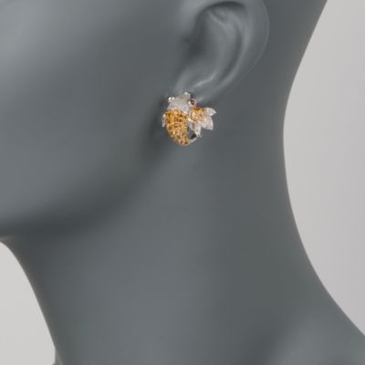 1.20 ct. t.w. Citrine and .15 ct. t.w. Garnet Koi Earrings With Diamonds in Sterling Silver &mdash; Alt Image 2