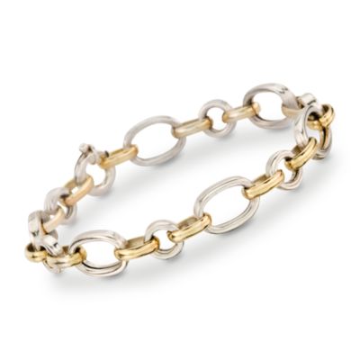 Italian Two-Tone Gold Link Bracelet &mdash; Alt Image 1