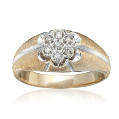 C. 1970 Vintage Diamond Ring in 10kt Two-Tone. Size 9.5 &mdash; Alt Image 1