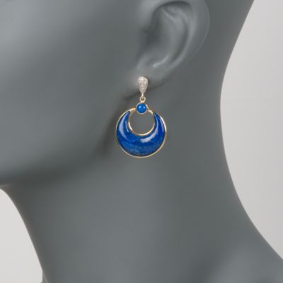 Lapis Drop Earrings With Diamonds In Vermei &mdash; Alt Image 2
