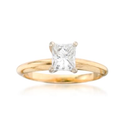 C. 2000 Vintage .75 Carat Diamond Solitaire Engagement Ring in 14kt Yellow Gold. Size 5 &mdash; Alt Image 1