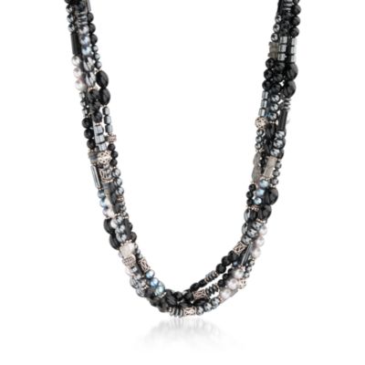 Mixed Gemstone Six-Strand Torsade In Sterling Silver &mdash; Alt Image 1