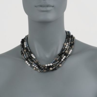Mixed Gemstone Six-Strand Torsade In Sterling Silver &mdash; Alt Image 2