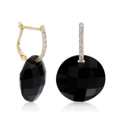 3-Pair Set of Multi-Gem and .10 ct. t.w. Diamond Hoop Earrings With in 14kt Yellow Gold &mdash; Alt Image 3