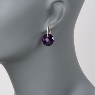 3-Pair Set of Multi-Gem and .10 ct. t.w. Diamond Hoop Earrings With in 14kt Yellow Gold &mdash; Alt Image 2