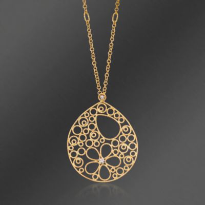 Roberto Coin .11 ct. t.w. "Moresque" Diamond Pendant Necklace in 18kt Yellow Gold.  &mdash; Alt Image 1