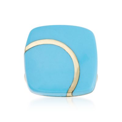 Faux Turquoise Ring in 14kt Yellow Gold &mdash; Alt Image 1