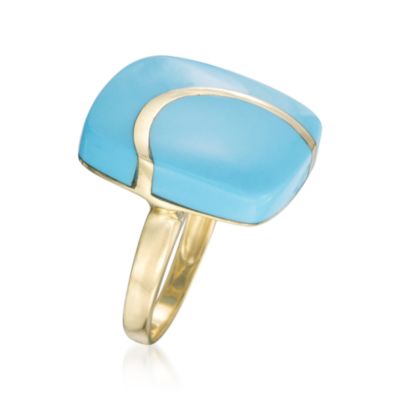 Faux Turquoise Ring in 14kt Yellow Gold &mdash; Alt Image 2