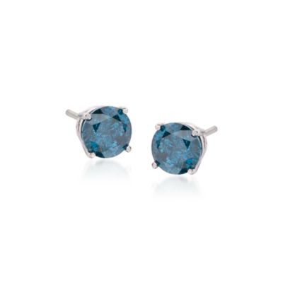 1.00 ct. t.w. Blue Diamond Stud Earrings in 14kt White Gold &mdash; Alt Image 1