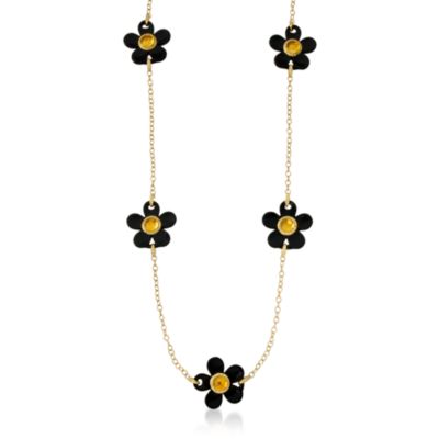 12.00 ct. t.w. Citrine and .55 ct. t.w. Diamond Necklace With Agate In 18kt Yellow Gold &mdash; Alt Image 1