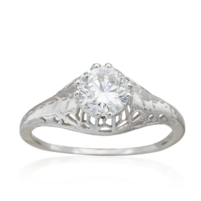 C. 1980 Vintage .85 Carat Round Brilliant-Cut Diamond Engagement Ring in 14kt White Gold. Size 6.5 &mdash; Alt Image 1