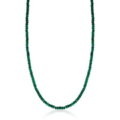 50.00 ct. t.w. Emerald Bead Necklace in 14kt Yellow Gold &mdash; Alt Image 1