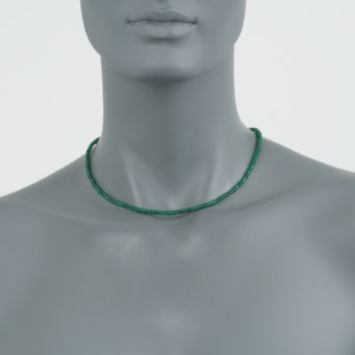 50.00 ct. t.w. Emerald Bead Necklace in 14kt Yellow Gold &mdash; Alt Image 2