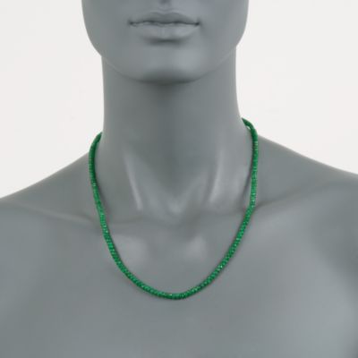 50.00 ct. t.w. Emerald Bead Necklace in 14kt Yellow Gold &mdash; Alt Image 3
