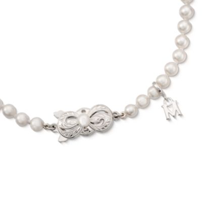 Mikimoto 7.5x7mm A1 Akoya Pearl Necklace in 18kt White Gold. 16" &mdash; Alt Image 2