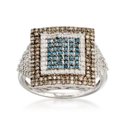 .95 ct. t.w. Multicolored Diamond Ring In 14kt White Gold &mdash; Alt Image 1