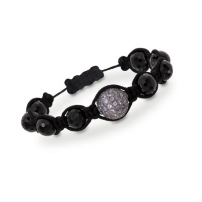 Macrame 3.75 ct. t.w. Tanzanite Bead Bracelet With Black Onyx. Adjustable &mdash; Alt Image 1