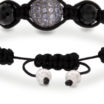Macrame 3.75 ct. t.w. Tanzanite Bead Bracelet With Black Onyx. Adjustable &mdash; Alt Image 2