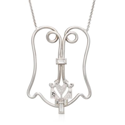 C. 1970 Vintage .35 ct. t.w. Diamond Necklace in Platinum and 14kt White Gold. 17" &mdash; Alt Image 1