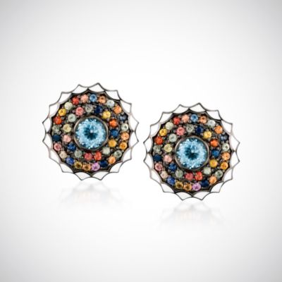 M.C.L. Designs 4.75 ct. t.w. Multicolored Sapphire and 4.40 ct. t.w. Blue Topaz Earrings In Sterling Silver.  &mdash; Alt Image 1
