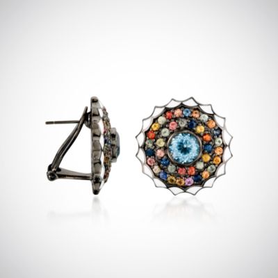 M.C.L. Designs 4.75 ct. t.w. Multicolored Sapphire and 4.40 ct. t.w. Blue Topaz Earrings In Sterling Silver.  &mdash; Alt Image 2