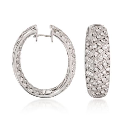 4.75 ct. t.w. Diamond Hoop Earrings In 18kt White Gold &mdash; Alt Image 1