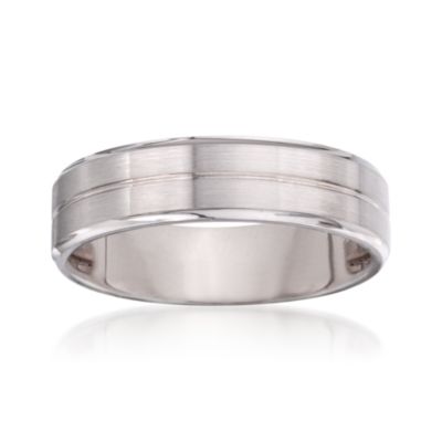 Men's 6mm 14kt White Gold Wedding Ring &mdash; Alt Image 1