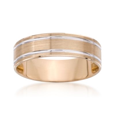 Men's 6mm 14kt Two-Tone Gold Wedding Ring &mdash; Alt Image 1