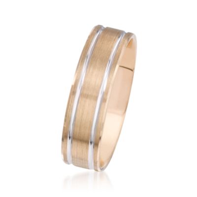Men's 6mm 14kt Two-Tone Gold Wedding Ring &mdash; Alt Image 2
