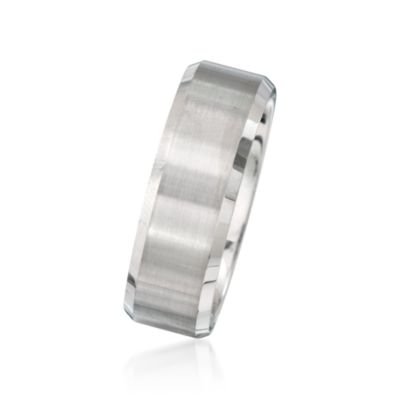 Men's 8mm White Tungsten Carbide Wedding Ring &mdash; Alt Image 2
